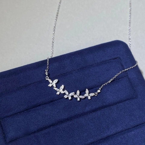 S925 Sterling Silver Butterfly Necklace For Women Elegant Inlaid Rhinestone Clavicle Chain Fashion Jewelry Accessory Gift