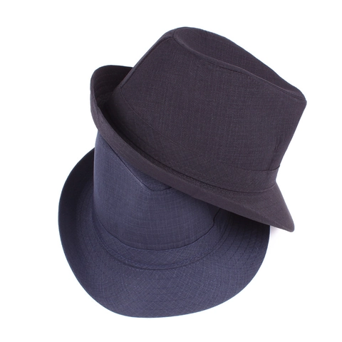 Classic Unisex Fedora Jazz Hat Suit Fabric Solid Color Short Brim Stage Performance Dance Hat For Men Women