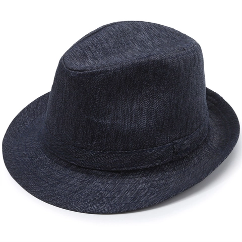 Chapeau Fedora Rétro à Chevrons pour Hommes Femmes Été Respirant Protection Solaire Chapeau de Jazz Extérieur Trilby