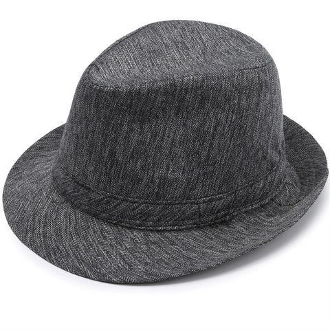 Chapeau Fedora Rétro à Chevrons pour Hommes Femmes Été Respirant Protection Solaire Chapeau de Jazz Extérieur Trilby