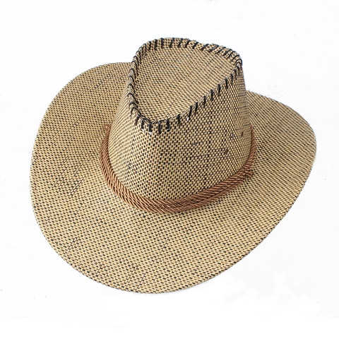 Western Cowboy Straw Hat For Men Women Wide Brim Breathable Summer Sun Hat Outdoor Travel Beach Knight Style Woven Hat