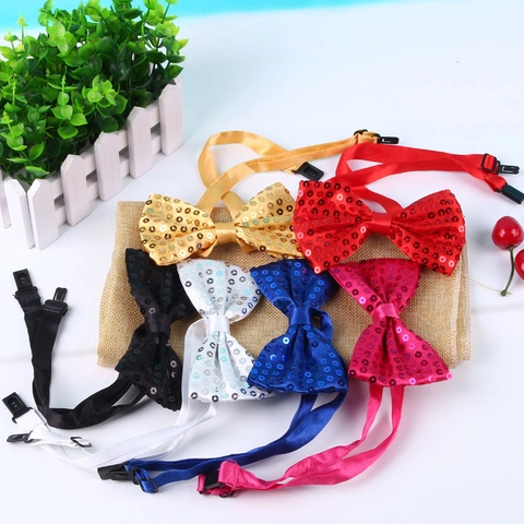 Kinder Pailletten Fliege Verstellbare Glänzende Pailletten Nœud Papillon Für Tanz Performance Bühne Party Kostüm Zubehör Für Kinder