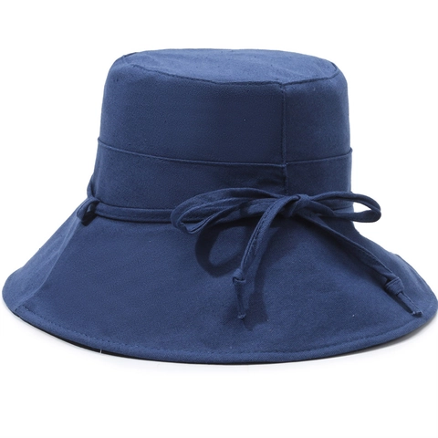 Chapeau Bob en Poliestere à la Mode pour Femmes Large Bord Protection Solaire Pliable Chapeau de Pêcheur Été avec Nœud
