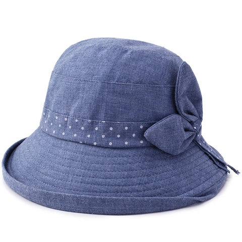 Damen Vintage Baumwolle Anglerhut Faltbar Sonnenschutz Fischerhut Mit Schleife Blumen Gepunktet Bedruckt Kurz Krempe Hut