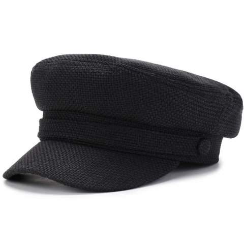 Women Vintage Cotton Baker Boy Hat Solid Color Newsboy Cap Flat Top Military Hat For Daily Leisure Outdoor Fashion Accessory