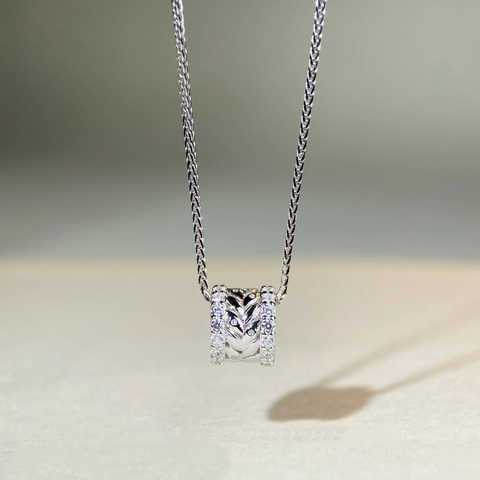 925 Sterling Silver Wheat Ear Necklace For Women Gold Plated Waist Tube Pendant Zirconia Inlaid Commuting Fashion Jewelry
