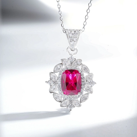 Lussuosa Collana in Argento Sterling 925 per Donna Ciondolo a Goccia d'Acqua con Strass Vintage Eleganti Accessori per Gioielli da Banchetto