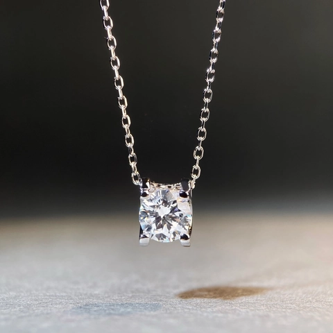 Collar Clásico de Plata de Ley S925 Con Moissanita para Mujer Color D 1 Quilate Colgante Cabeza de Toro Joyería Regalo
