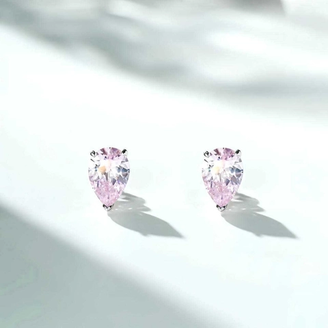Orecchini a Lobo in Argento Sterling 925 a Goccia con Strass Taglio a Pera per Donna Gioielli di Moda Eleganti Matrimonio Regalo