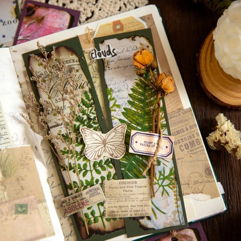 Vintage Spezialpapier Journaling Material Kit Retro Dekorative Lesezeichen Mit Brandkanten Effekt Für DIY Scrapbooking Kunst Handwerk Geschenk