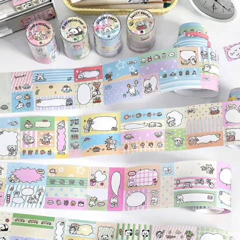 Living Love Letter Writable Washi Tape Cartoon Animals Die Cut Masking Tape For DIY Journaling Scrapbooking Decoration