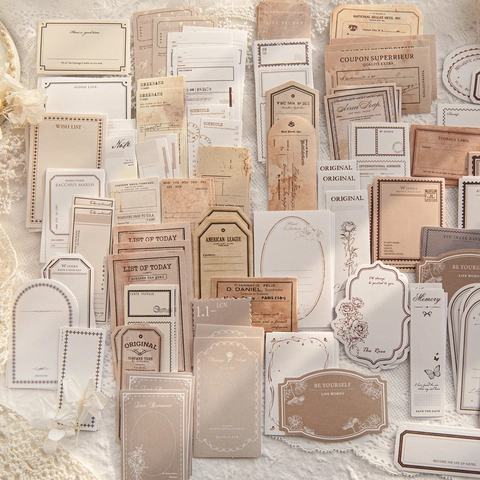 Retro Streichholzschachtel Aufkleber Vintage Weißes Kraftpapier Dekorative Etiketten Für Scrapbooking Journaling DIY Kunsthandwerk