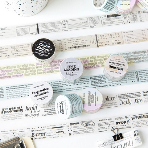 Nastro Washi Estetico Vintage Serie Campionamento Messaggi Retro Poesia Inglese Fattura Scrapbooking Diario Nastro Decorativo