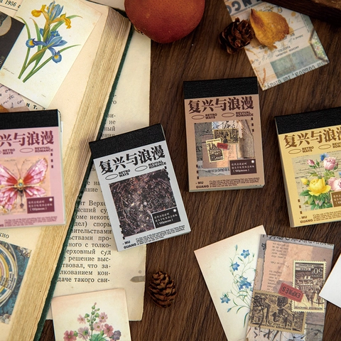 Libro di Adesivi Vintage in Carta Washi Renaissance Romance Farfalla Fiore Universo Motivo DIY Journal Adesivi Decorativi
