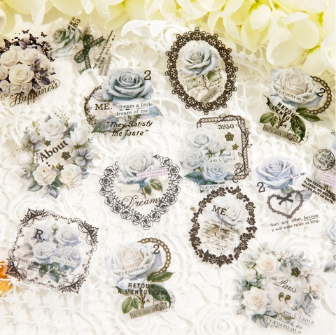 Adesivi in PET Floreali Retrò Serie Dream Of Flowers per Scrapbooking DIY Journaling Decorazione Vintage Aesthetic Decals