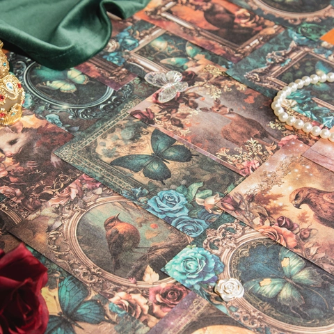 Papel Material Scrapbooking Vintage Rococo Fantasy Estampado Oro Papel Journal Decorativo Retro Artístico