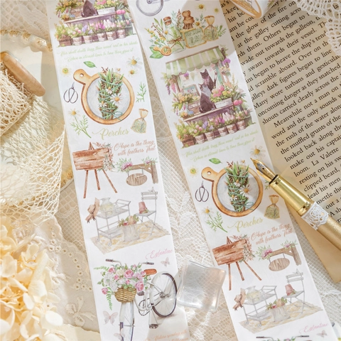 Heartbeat Flower Shop Washi Tape Watercolor Hand Painted Floral Girl Scrapbooking Decorative Sticker Tape For DIY Journaling