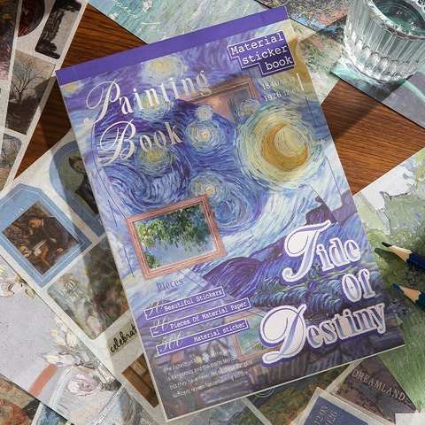Vintage Art Oil Painting Washi Sticker Book Aesthetic Material Paper For Journaling DIY Scrapbooking Hand Account Decorative Book