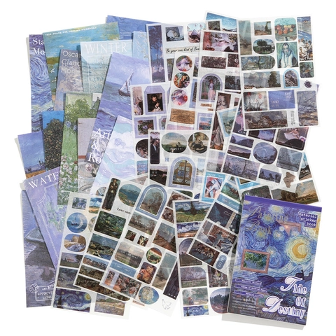 Vintage Art Oil Painting Washi Sticker Book Aesthetic Material Paper For Journaling DIY Scrapbooking Hand Account Decorative Book