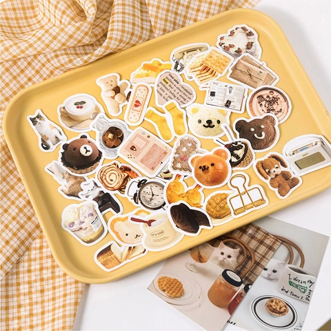 Boxed Decorative Stickers Set Coffee Corner Cute Daily Aesthetic Journal Stationery Sticker Scrapbooking Supplies