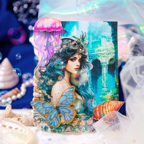 Undersea Dream Kraft Material Paper For Scrapbooking DIY Marine Fantasy Mermaid Jellyfish Vintage Decorative Art Paper