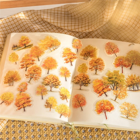Candy Poetry PET Sticker Tree Nature Series Fresh Forest Leaves Journaling Decorative Transparent Stickers