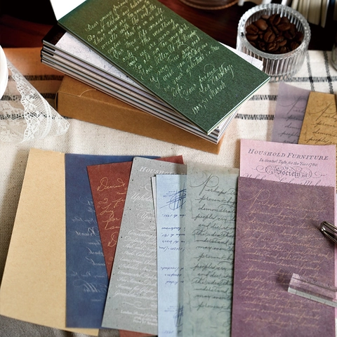 Vintage Scrapbook Material Papier Pack Für DIY Collage Handwerk Retro Handschrift Floral Pergamentpapier Kunstbedarf