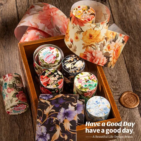 Barock Vintage Floral Washi-Band Rokoko Blumenmuster Scrapbooking Dekorative Klebeband Für DIY Handwerk Journaling