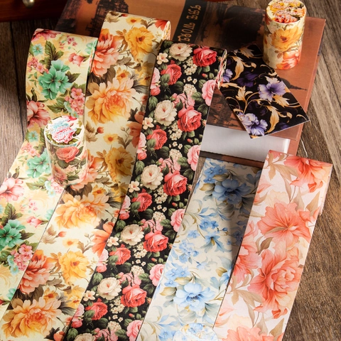 Barock Vintage Floral Washi-Band Rokoko Blumenmuster Scrapbooking Dekorative Klebeband Für DIY Handwerk Journaling