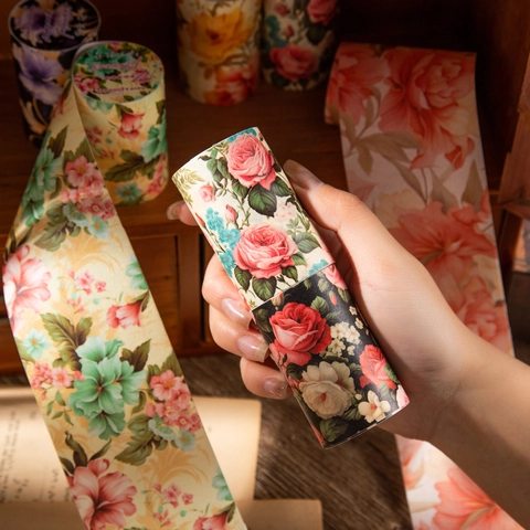 Barock Vintage Floral Washi-Band Rokoko Blumenmuster Scrapbooking Dekorative Klebeband Für DIY Handwerk Journaling