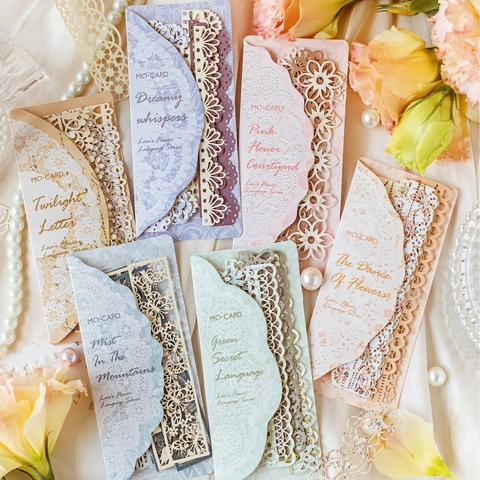 Papel de Encaje Hueco Vintage para Scrapbooking DIY Papel de Material de Fondo Decorativo Suministros de Papelería de Corte Láser Floral