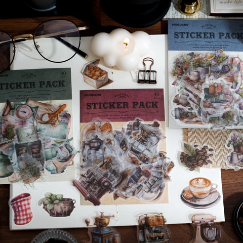 Adesivi in PET Vintage Serie Linguaggio Della Natura Illustrazione Retro Adesivi Decorativi per DIY Scrapbooking Journaling Planner