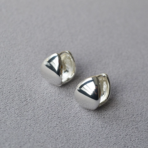 Minimalist Brass Gold Silver Plated Teardrop Huggie Earrings For Women Trendy Water Drop Geometric Hoop Earrings Jewelry