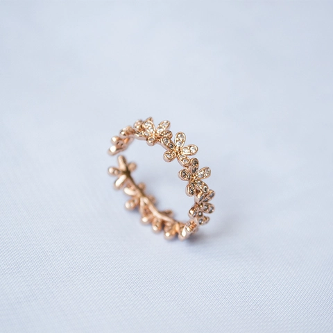 Elegant Rose Gold Daisy Flower Open Ring Micro Pave Zirconia Adjustable Finger Ring For Women Korean Fashion Jewelry Gift