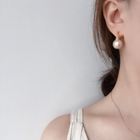 Eleganti Orecchini a Monachella in Rame Con Perla Artificiale per Donna Stile Coreano Placcati in Oro Orecchini con Perle