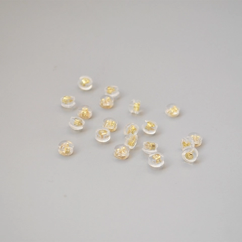 Orecchini in Rame Placcato Oro Silicone Chiusura 925 Argento Sterling Proiettile Tondo Forma Farfalline per Gioielli Fai da Te