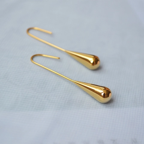 Orecchini a Goccia Minimalisti in Rame Placcato Oro per Donna Squisiti Orecchini Pendenti a Goccia Gioielli alla Moda Lucidi