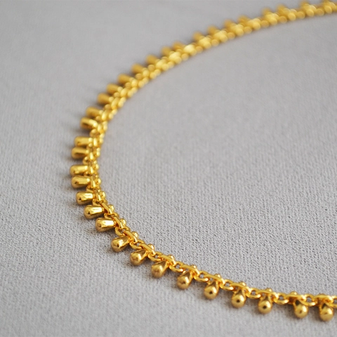 Minimalist Brass 18K Gold Plated Water Drop Pendant Necklace Vintage Dainty Choker For Women Elegant Daily Party Jewelry