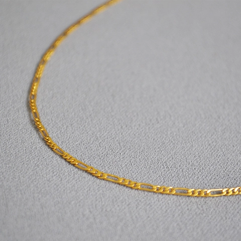 Collana a Catena Figaro in Ottone Oro Antico Retro per Donna Collana a Girocollo Minimalista Gioielli Quotidiani