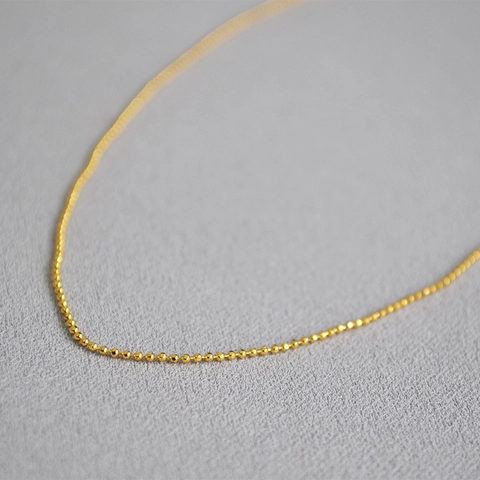Collana Minimalista in Ottone Placcato Oro 18K a Sfere per Donna Elegante Delicata Catena a Palline Choker Gioielli Regalo