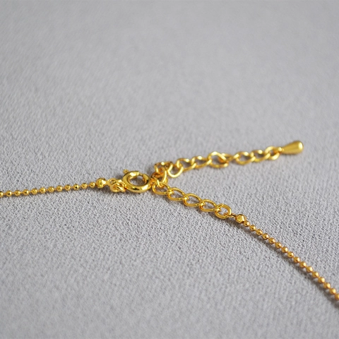 Collana Minimalista in Ottone Placcato Oro 18K a Sfere per Donna Elegante Delicata Catena a Palline Choker Gioielli Regalo