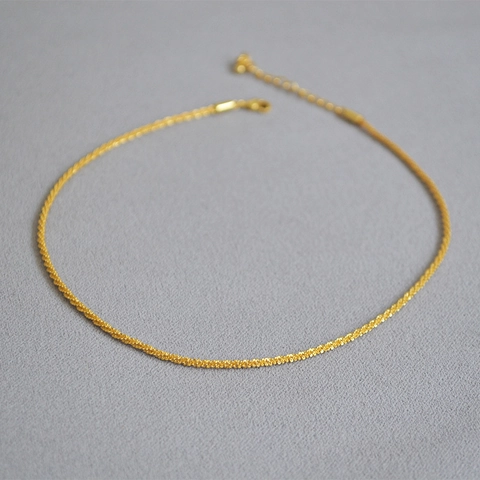 Minimalist Brass 18K Gold Plated Starry Rope Chain Necklace For Women Elegant Adjustable Short Choker Neck Chain Jewelry