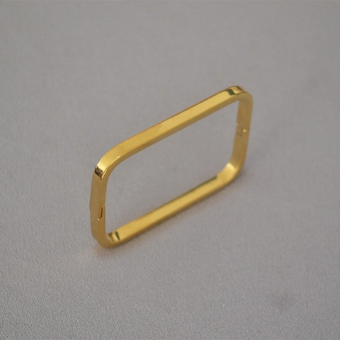 Minimalistischer Messing Armreif 18 Karat Vergoldet Rechteckig Geometrisch Damen Armband Trendiger Individueller Modeschmuck