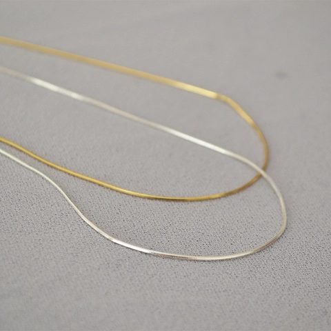 Collana a Catena in Rame a Otto Tagli Minimalista per Donna Gioielli Eleganti con Catena a Clavicola Placcata in Oro e Argento
