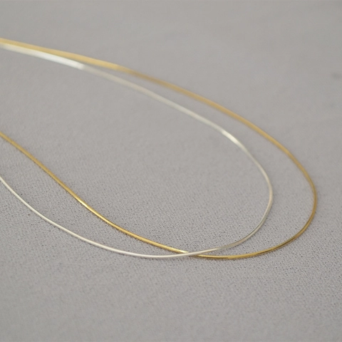 Collana a Catena in Rame a Otto Tagli Minimalista per Donna Gioielli Eleganti con Catena a Clavicola Placcata in Oro e Argento