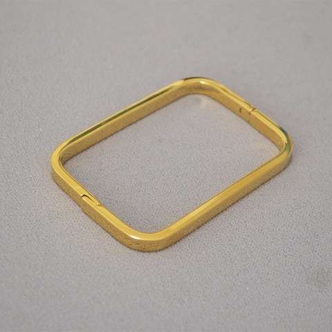 Minimalistischer Messing Armreif 18 Karat Vergoldet Rechteckig Geometrisch Damen Armband Trendiger Individueller Modeschmuck