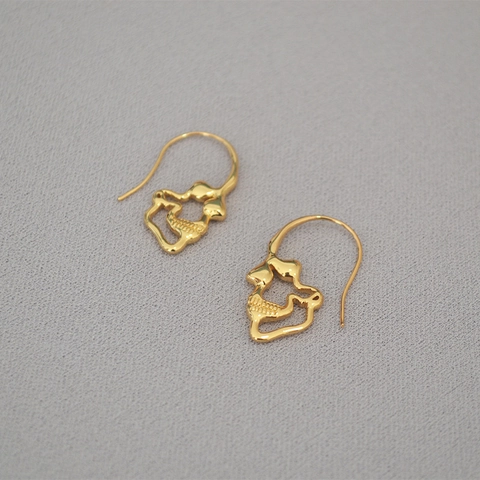 Orecchini a Gancio Teschio in Ottone Placcato Oro Stile Punk Scheletro Pendenti Gioielli Retro Gothic per Donna