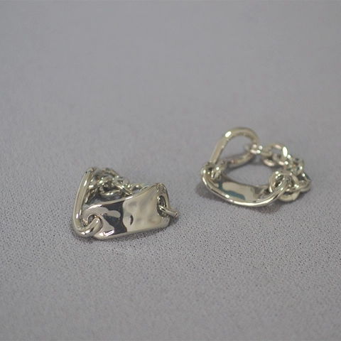 Original Nische Unregelmäßiger Kupfer Kettenring Für Damen Gehämmerte Textur Industrieller Minimalistischer Mode Schmuck Zeigefingerring