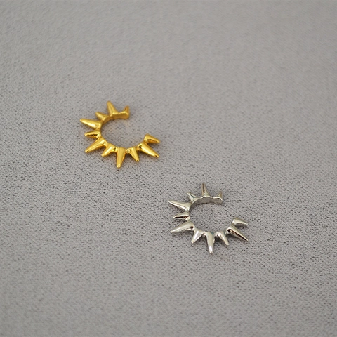 Punk Messing Stekel Stud Oorklemmen Voor Dames Geometrisch Minimalistisch Dubbele Lus Zonder Piercing Clip-on Oorbellen Sieraden