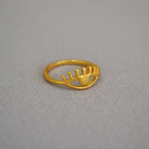 Anello al Dito in Ottone Placcato Oro a Forma di Occhio Svuotato per Donna Design a Ciglia Retro Minimalista Gioielli Punk Regalo
